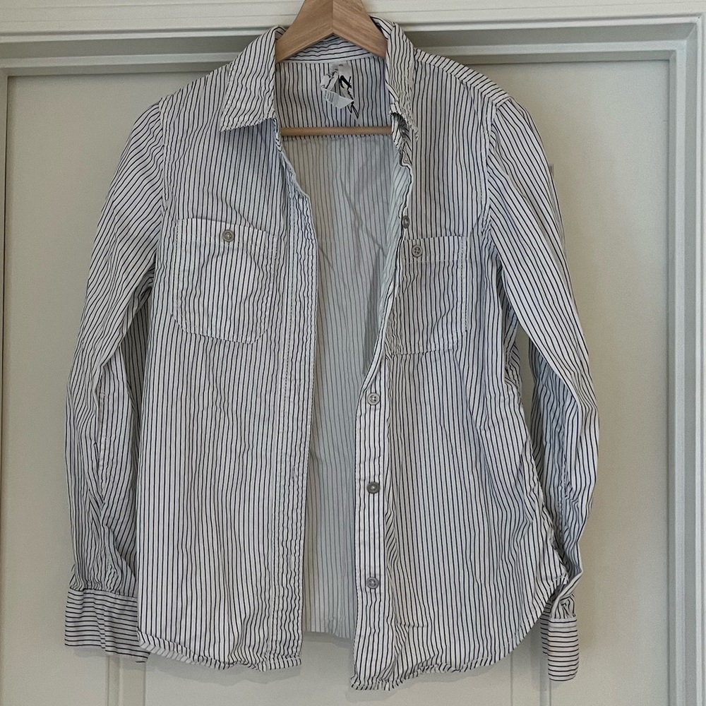 Seven for all mankind pinstripe button down shirt